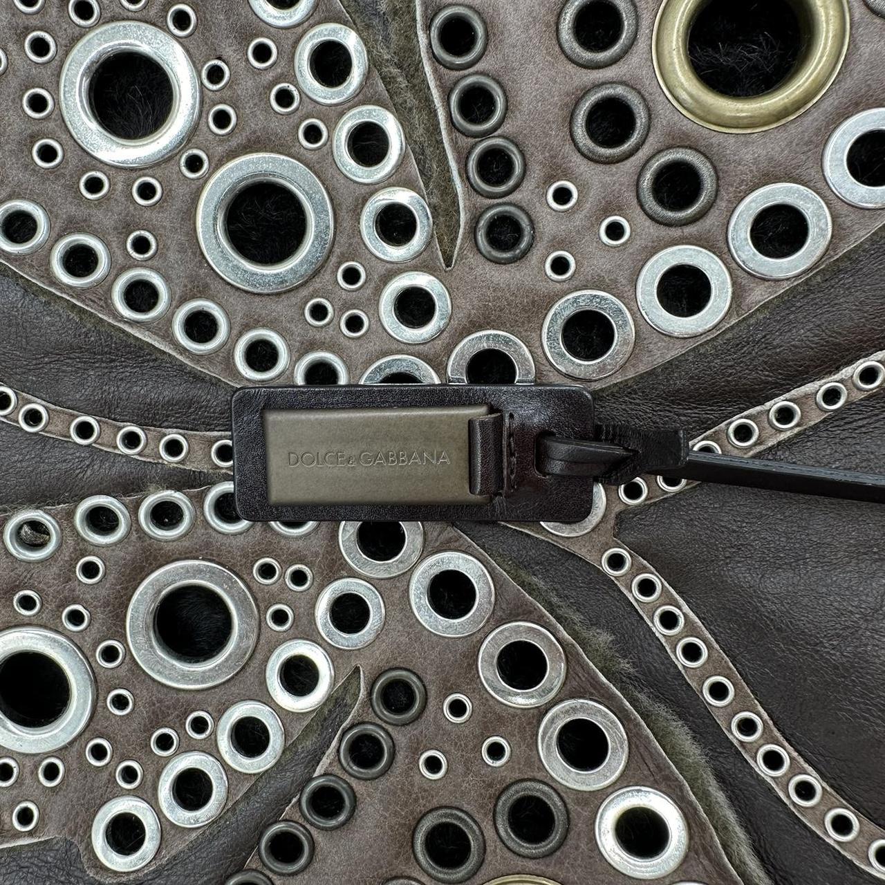 Dolce & Gabbana Brown Shearling Studded Butterfly Tote Bag - Outfit Repeater