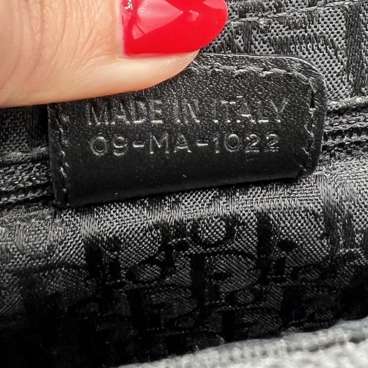 Dior Black Shoulder Bag Leather Fabric Adjustable Straps