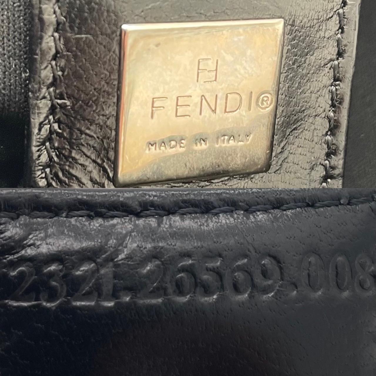 Fendi Black Neoprene Baguette Shoulder Bag