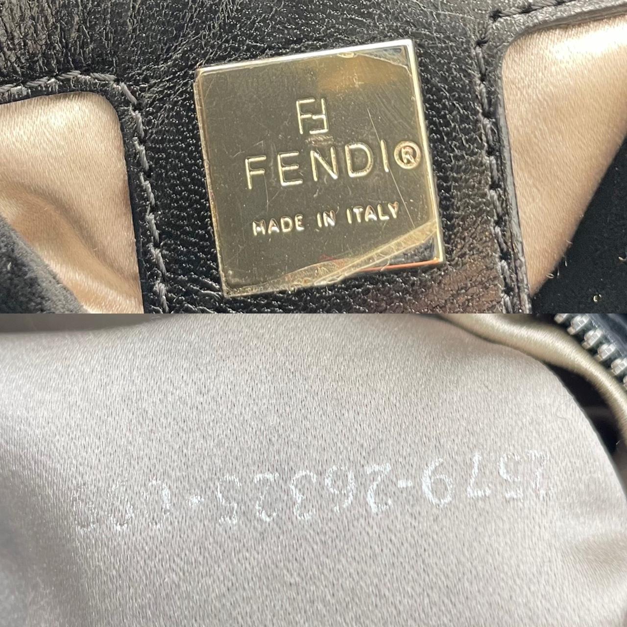 Fendi Black Velvet & Crystal Mama Baguette Shoulder Bag