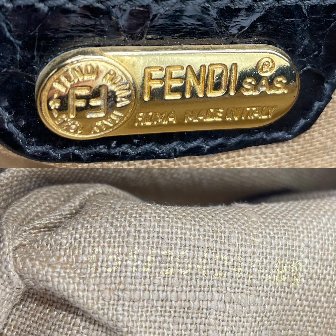 Fendi Black Python & Beaded Baguette Shoulder Bag