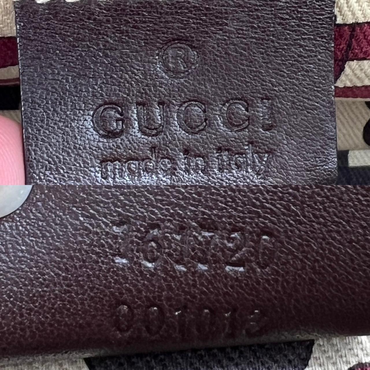 Gucci Brown Leather Boston Bag with Embossed Monogram