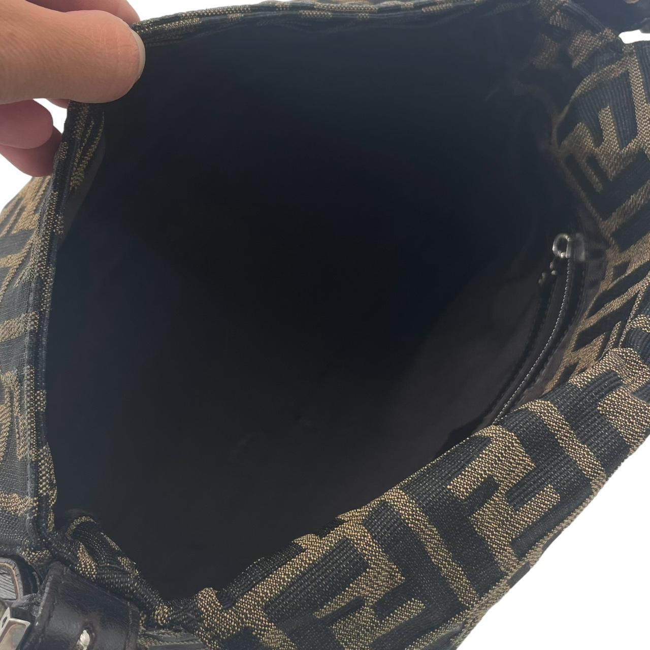 Fendi Baguette Shoulder Bag Brown Black Monogram Canvas