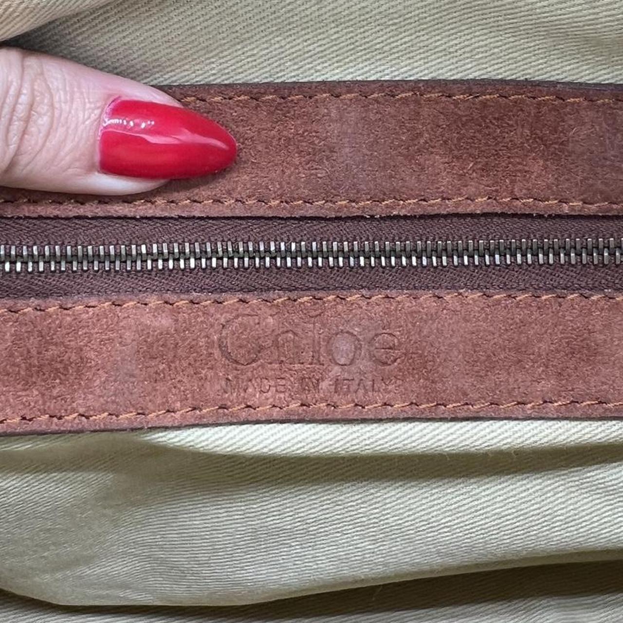 Chloé Silverado Red Tan Woven Leather Shoulder Bag