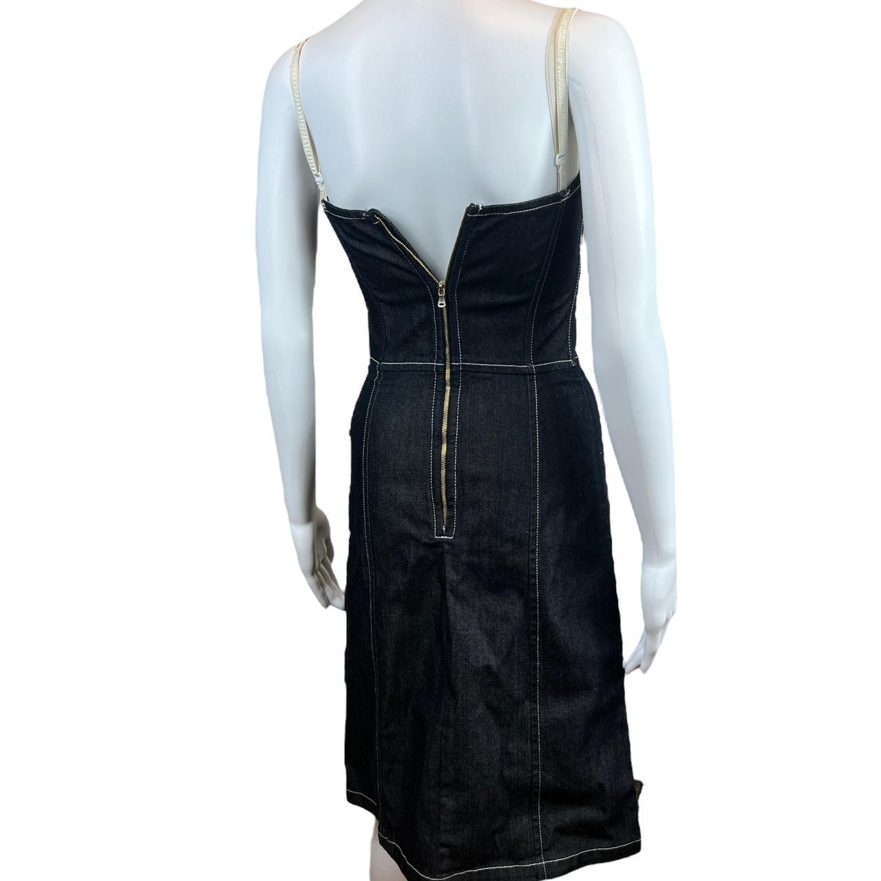 Dolce & Gabbana Dark Denim Lace Up Midi Dress