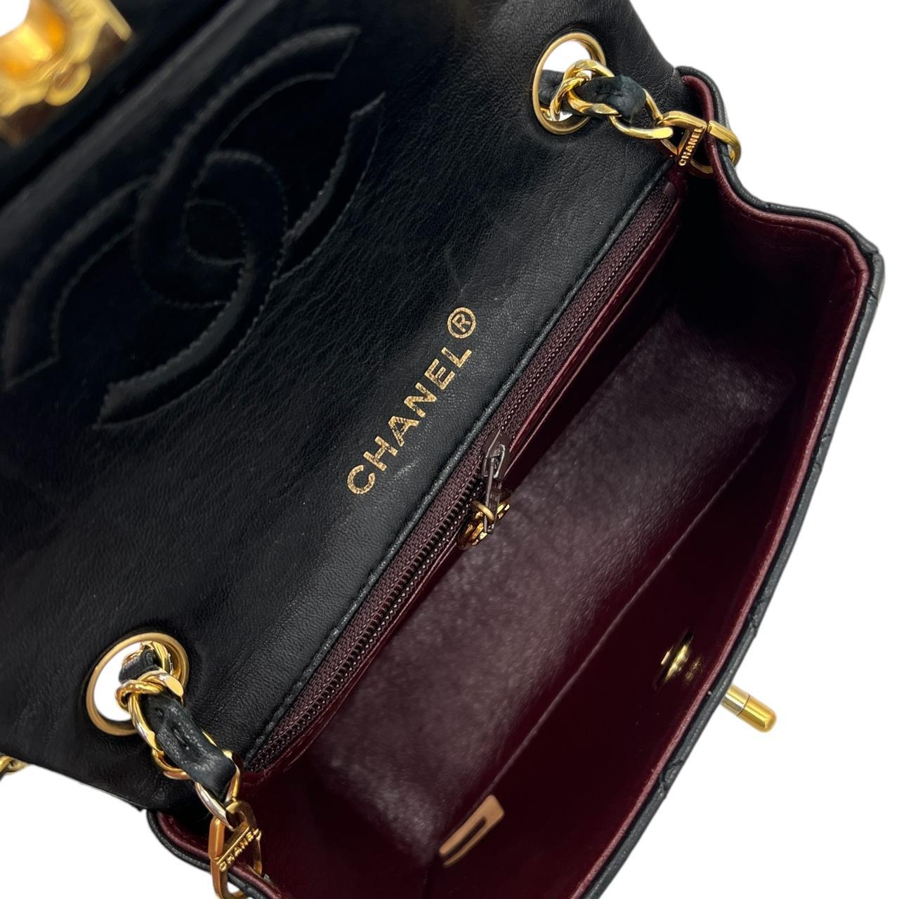 Chanel Black Lambskin Small Classic Flap Crossbody Bag - Outfit Repeater