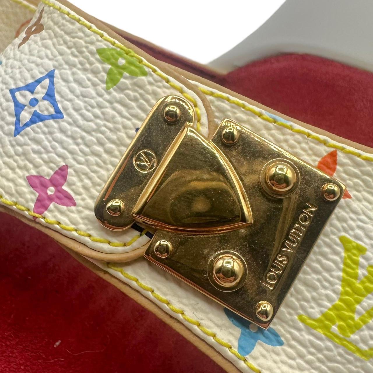 Louis Vuitton Heeled Sandals White Multicolor Monogram