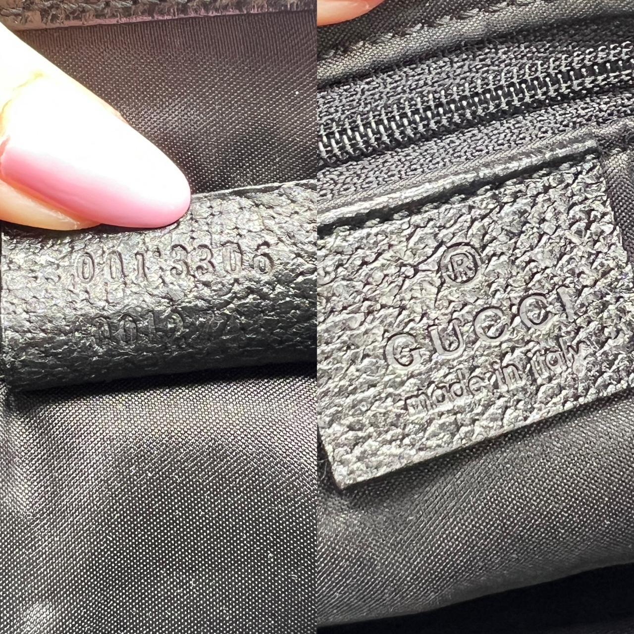 Gucci Jackie Black Canvas Leather Shoulder Bag