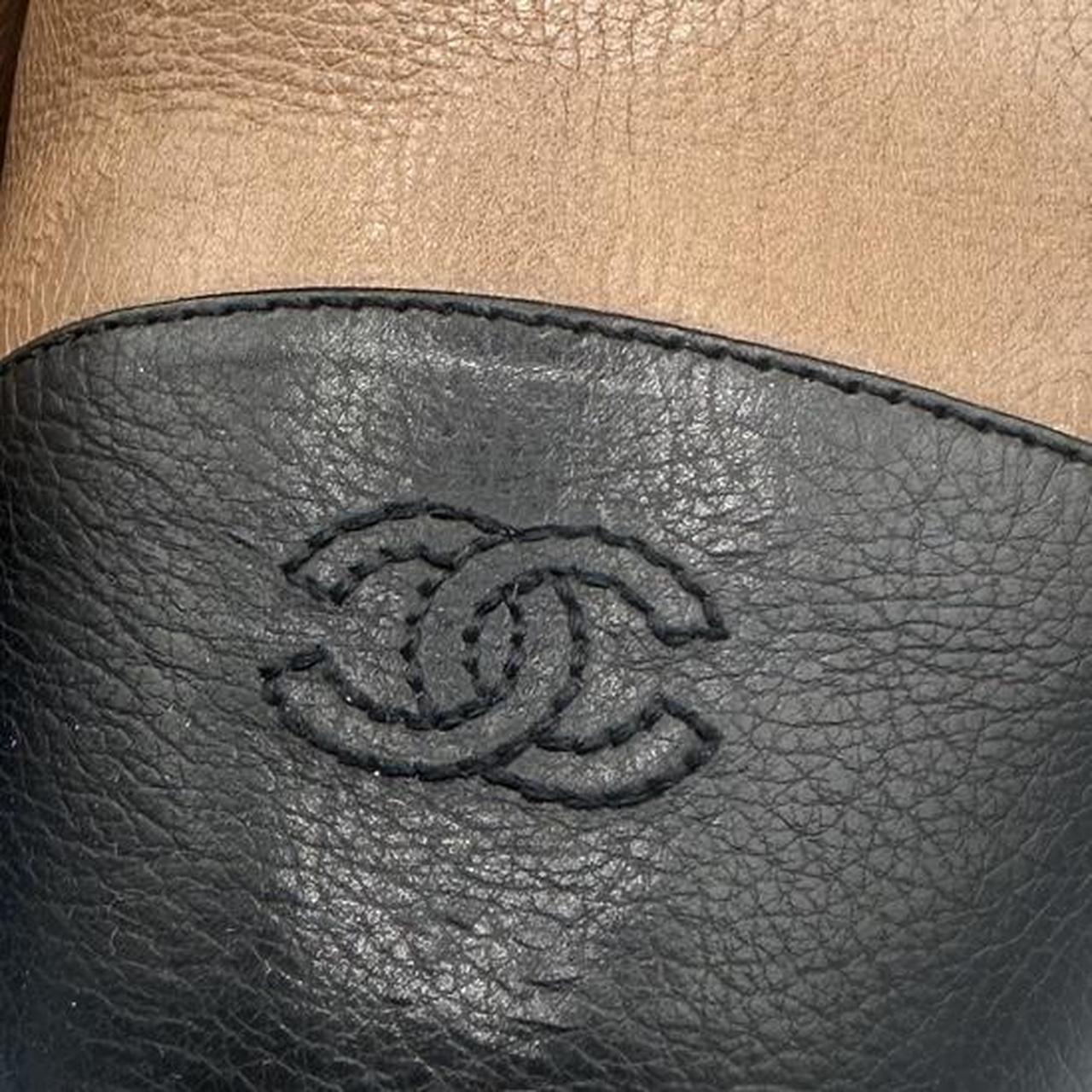 Chanel Heeled Booties Brown Black Leather Western Design