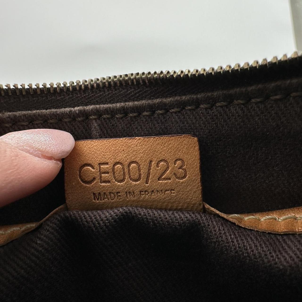 Celine Monogram Pochette Shoulder Bag Brown Leather