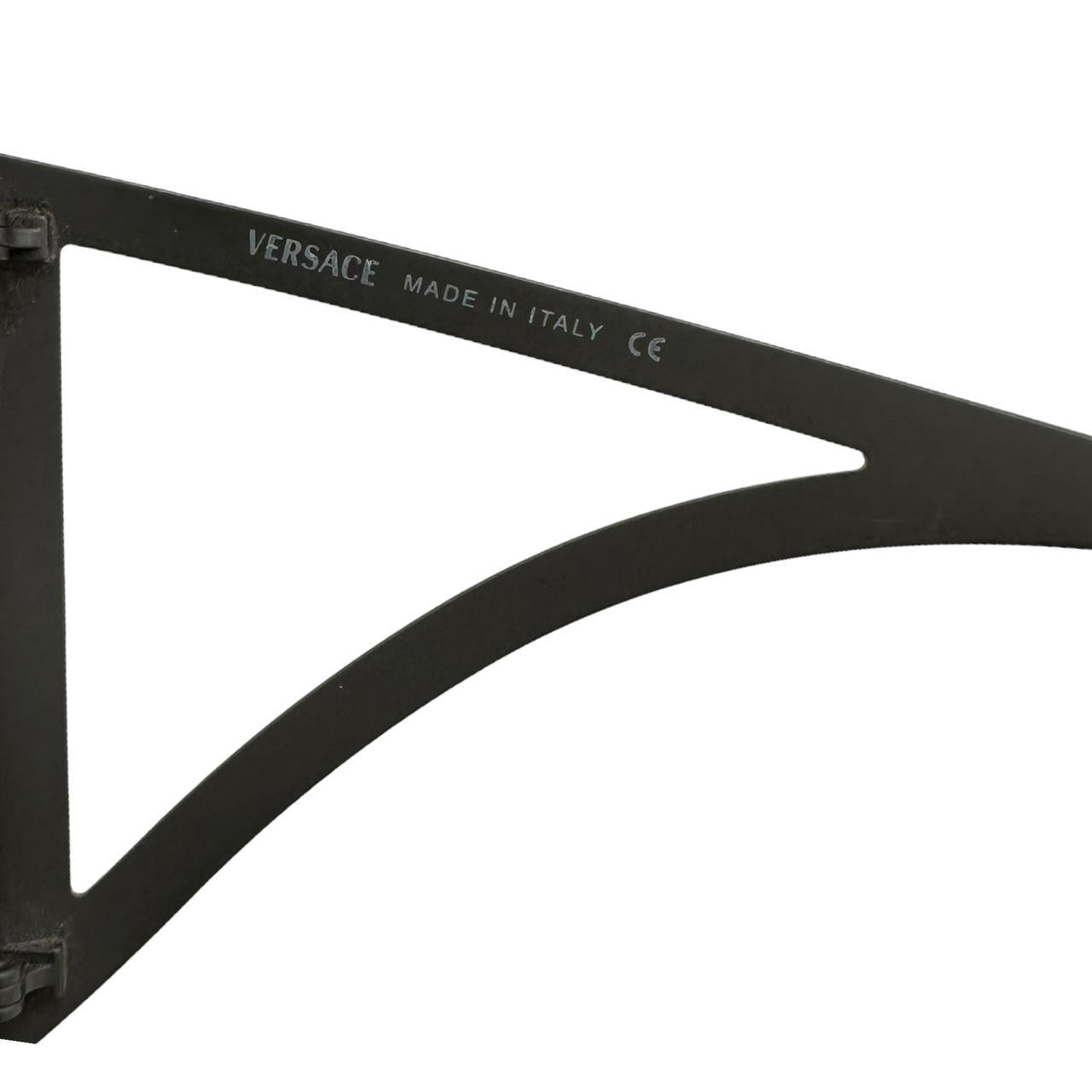 Versace Brown Oversized Wrap Sunglasses