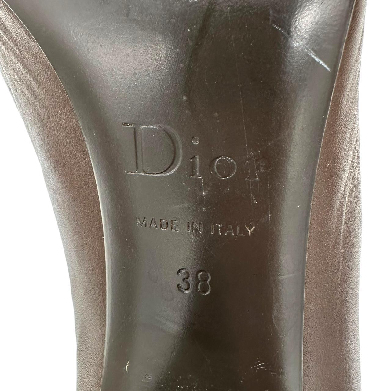 Christian Dior Brown Leather CD Logo Heels - Outfit Repeater