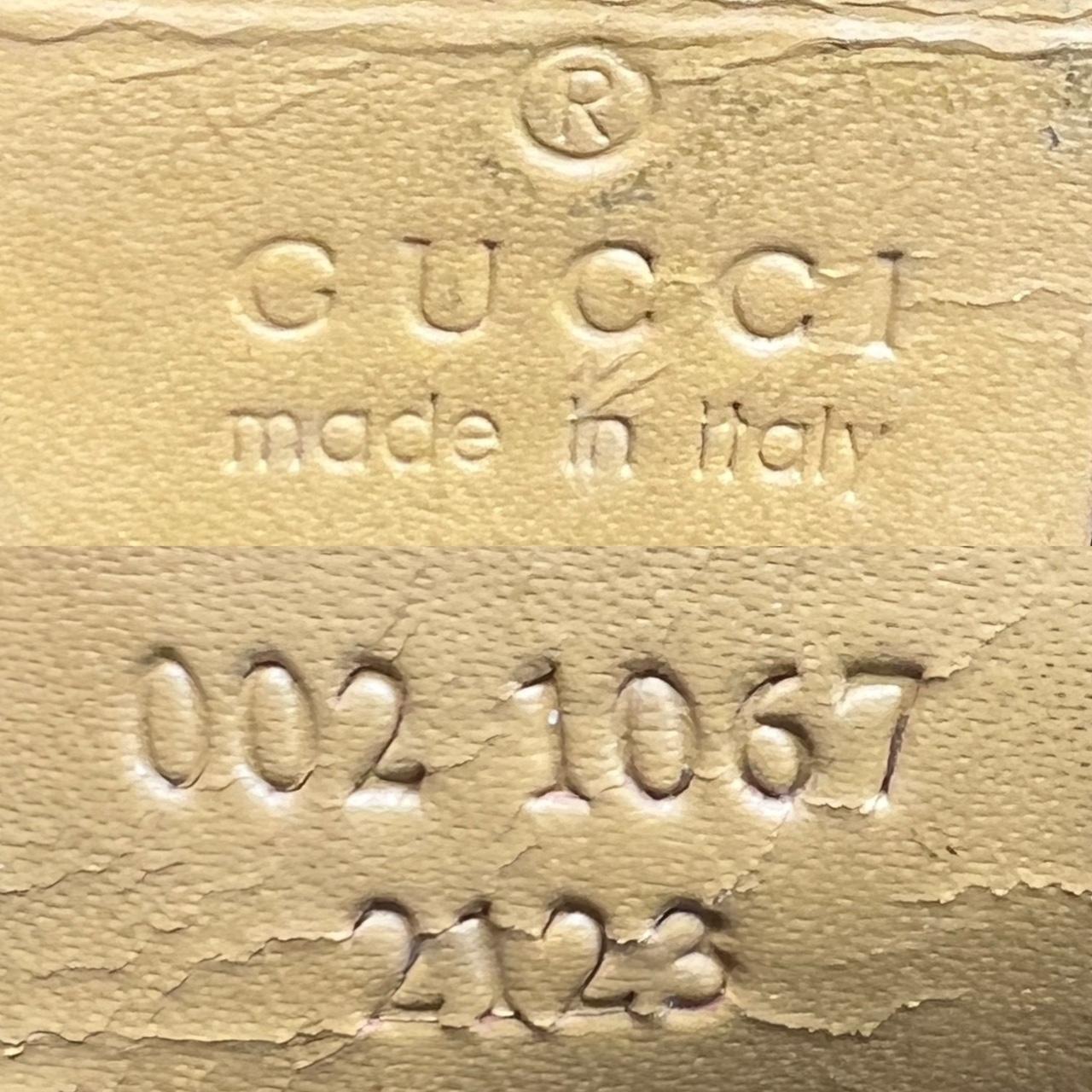 Gucci Tan Leather Monogram Canvas Shoulder Bag