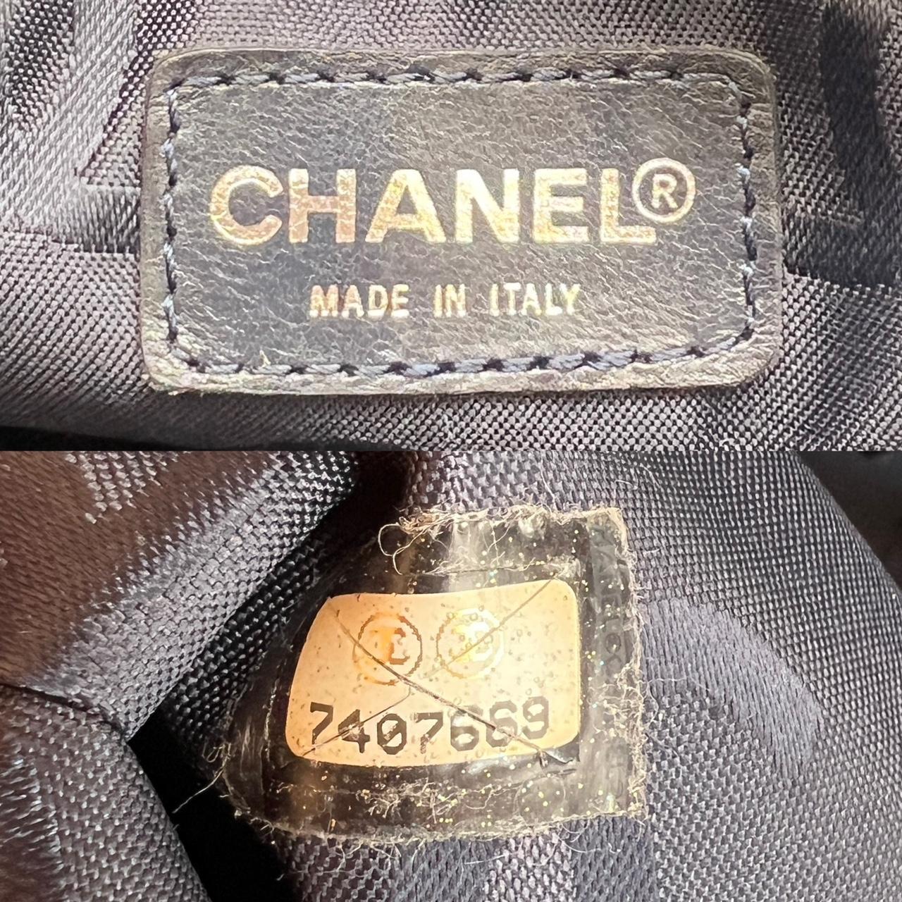 Chanel Blue Denim Hobo Shoulder Bag With Logo Print