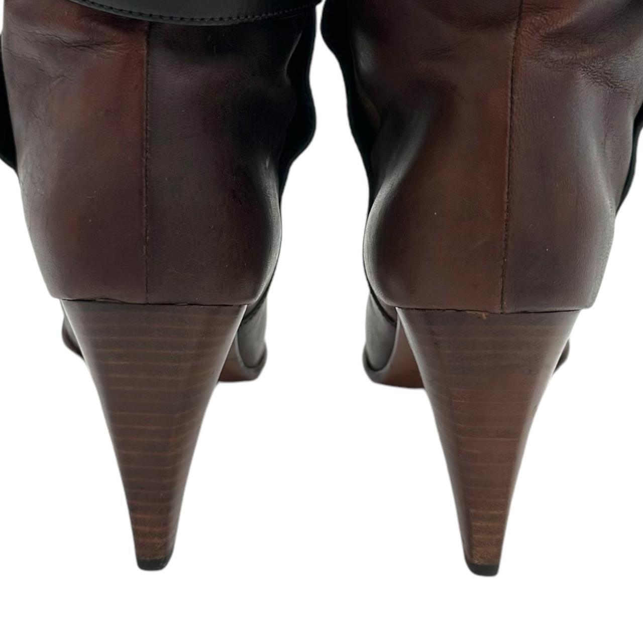 Fendi Brown Leather Heeled Knee-High Boots