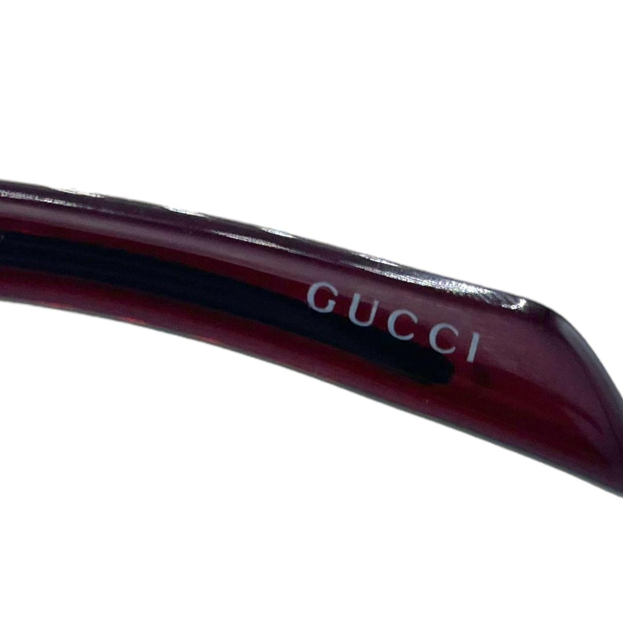 Gucci Burgundy Rectangle Sunglasses