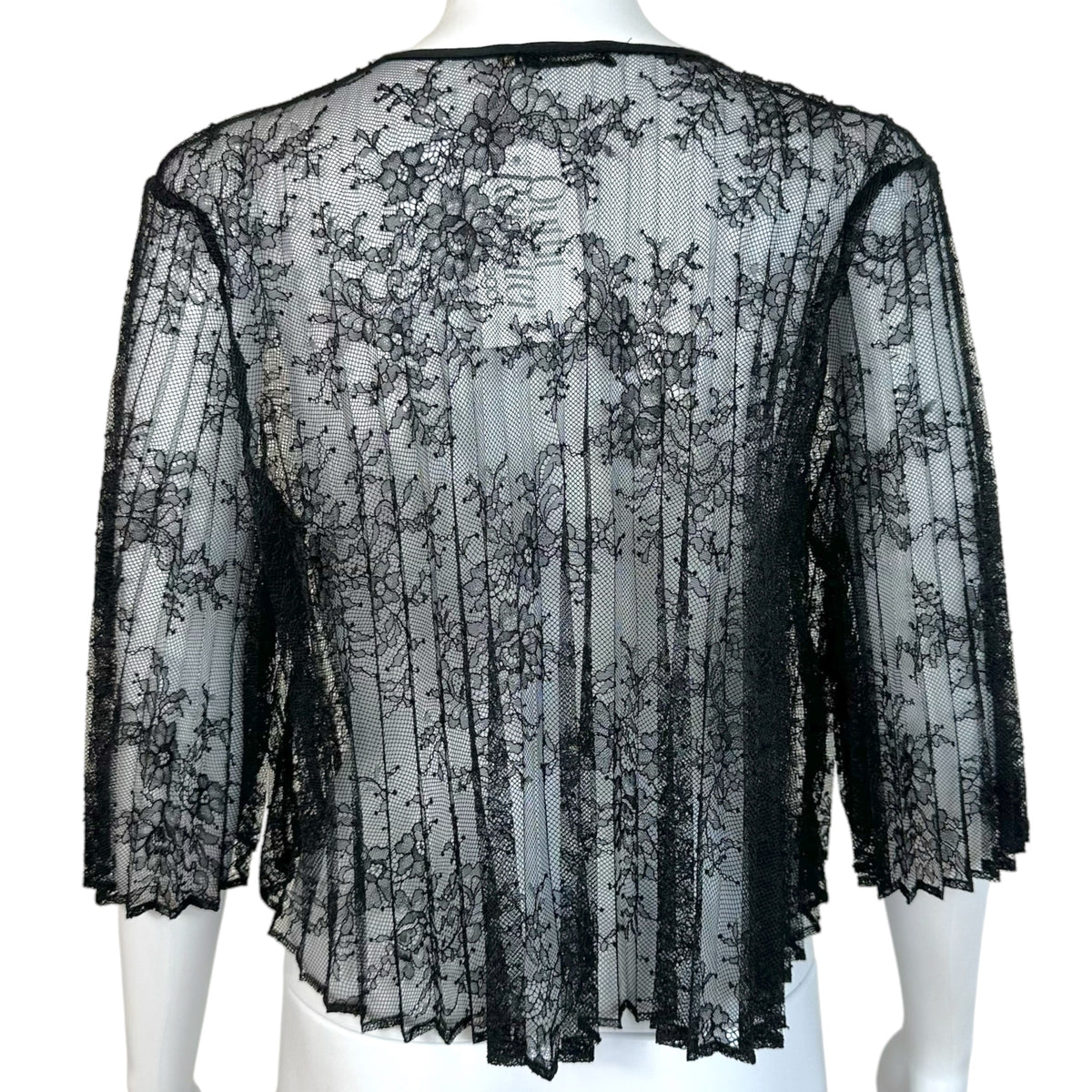 Blumarine Black Lace Cropped Bolero Cardigan