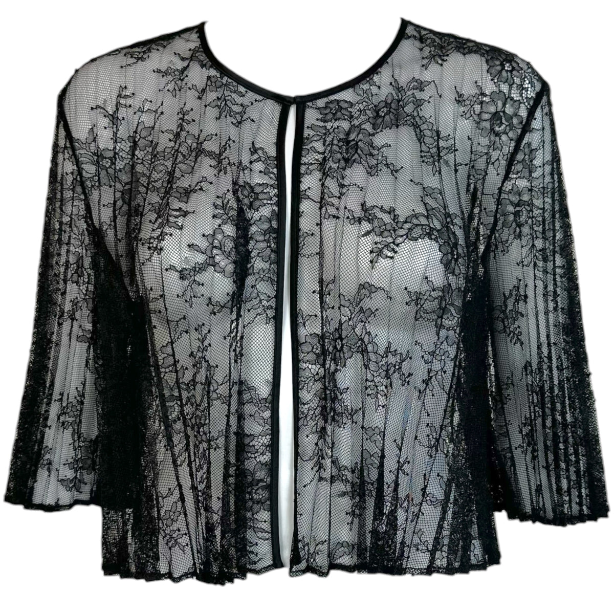 Blumarine Black Lace Cropped Bolero Cardigan
