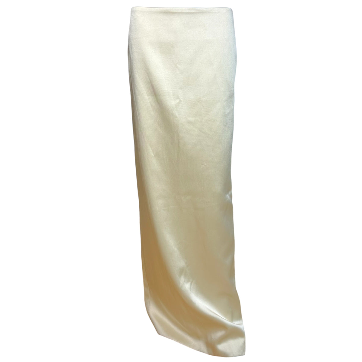 Fanci Club Pale Yellow Satin Maxi Skirt