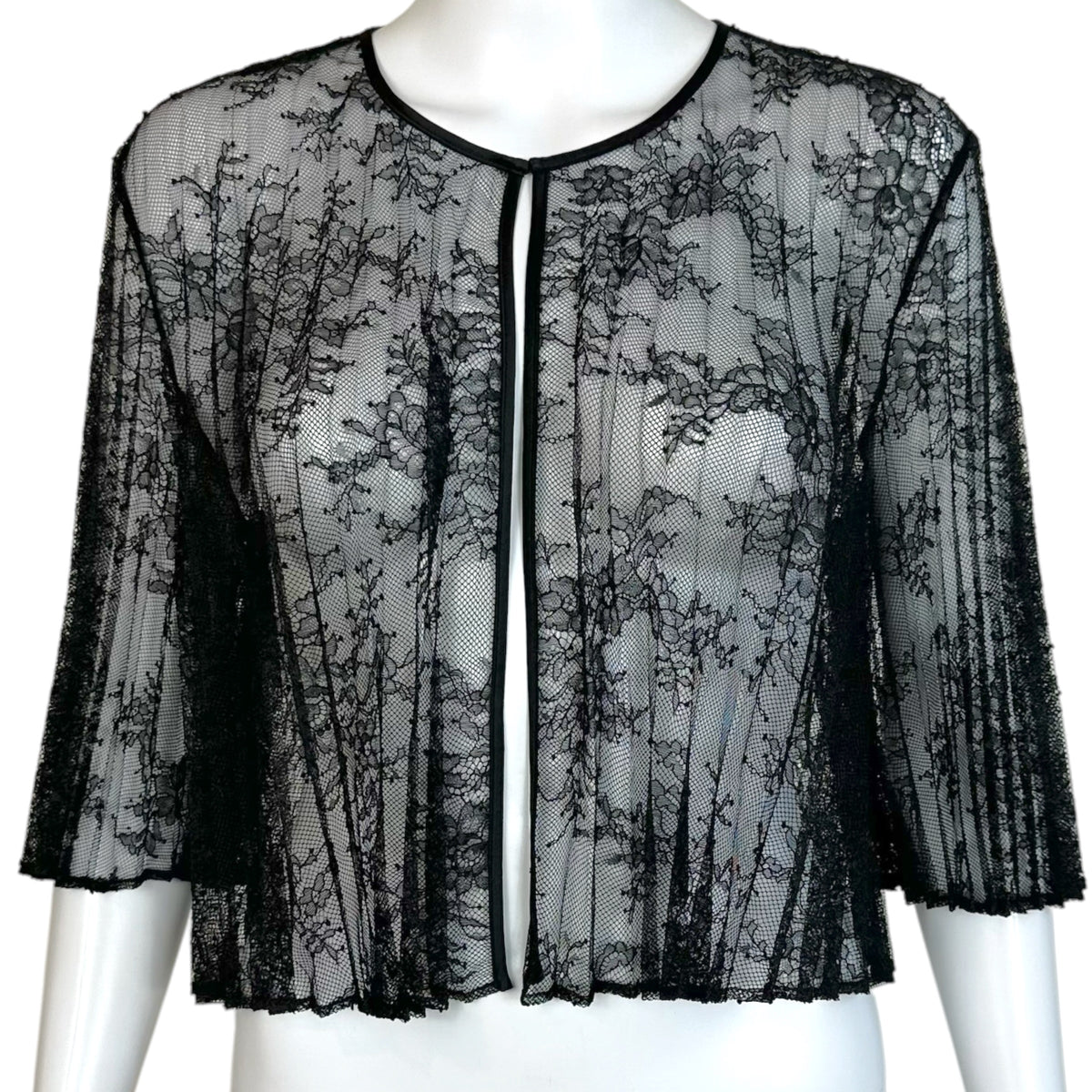 Blumarine Black Lace Cropped Bolero Cardigan
