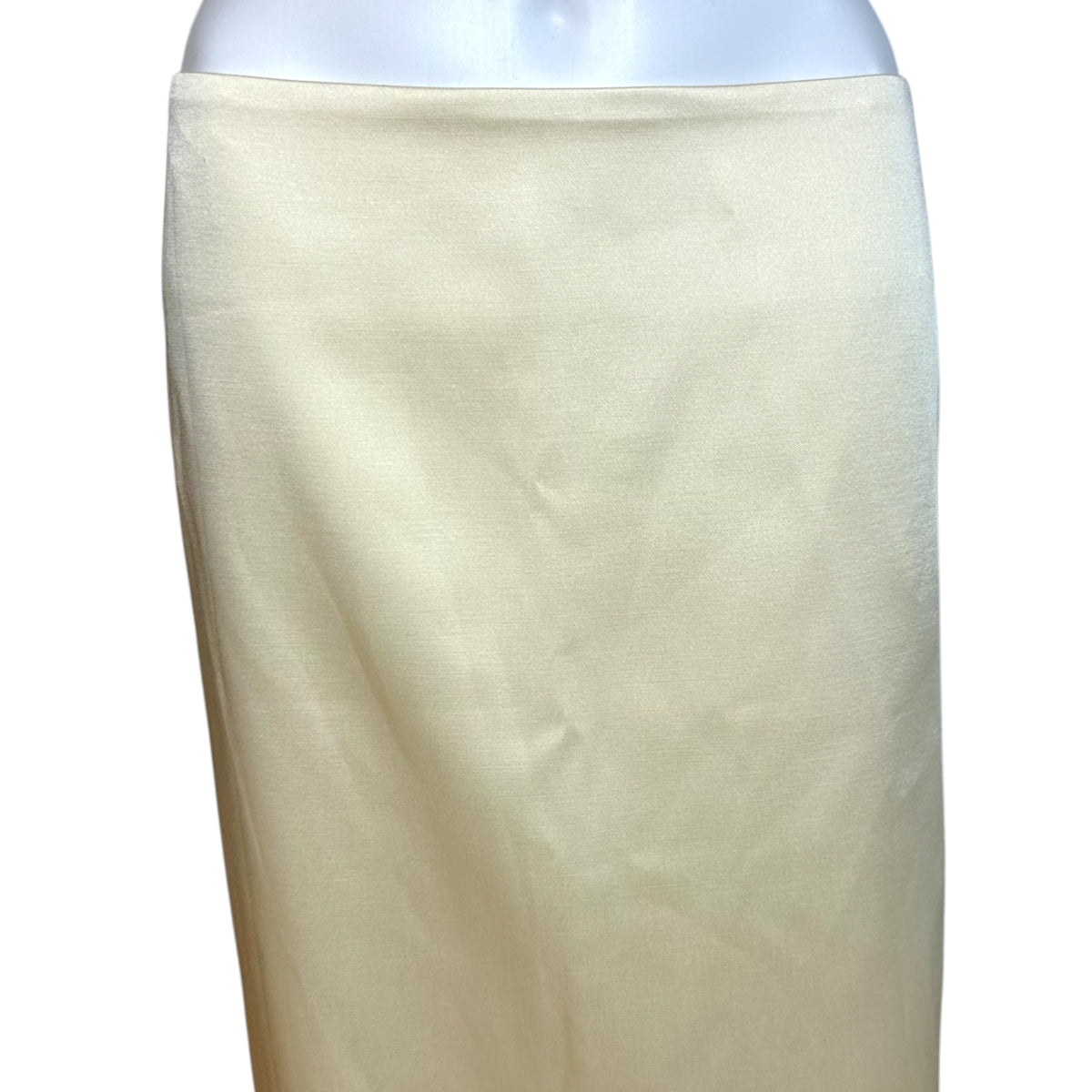 Fanci Club Pale Yellow Satin Maxi Skirt