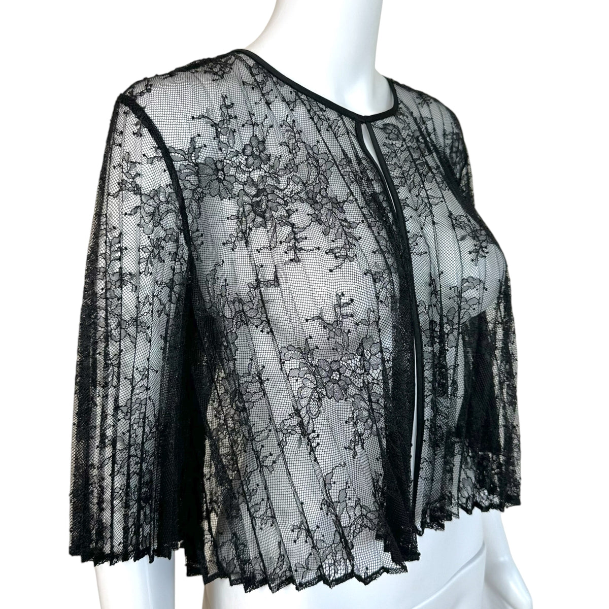 Blumarine Black Lace Cropped Bolero Cardigan