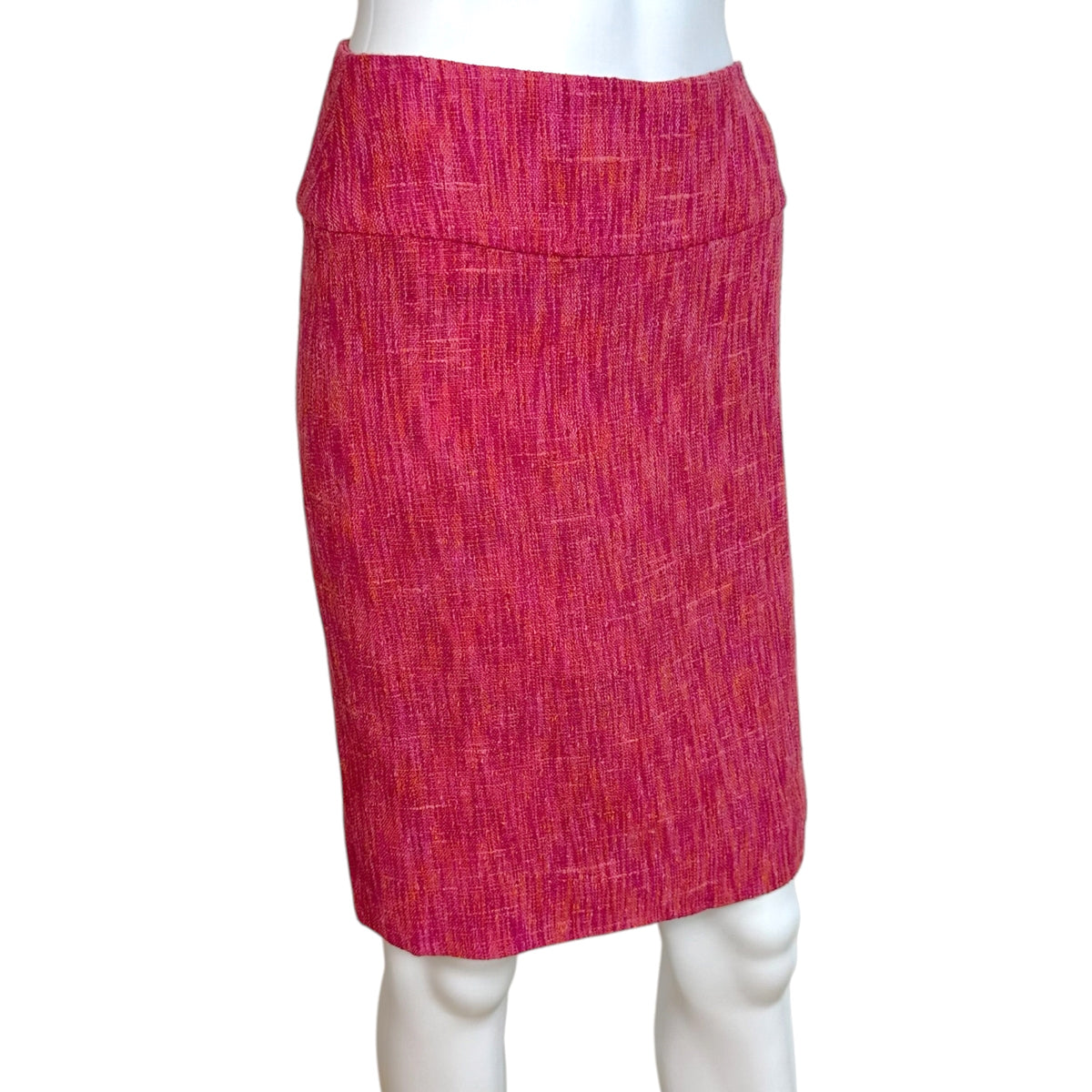 Dolce & Gabbana Pink Orange Tweed Midi Skirt