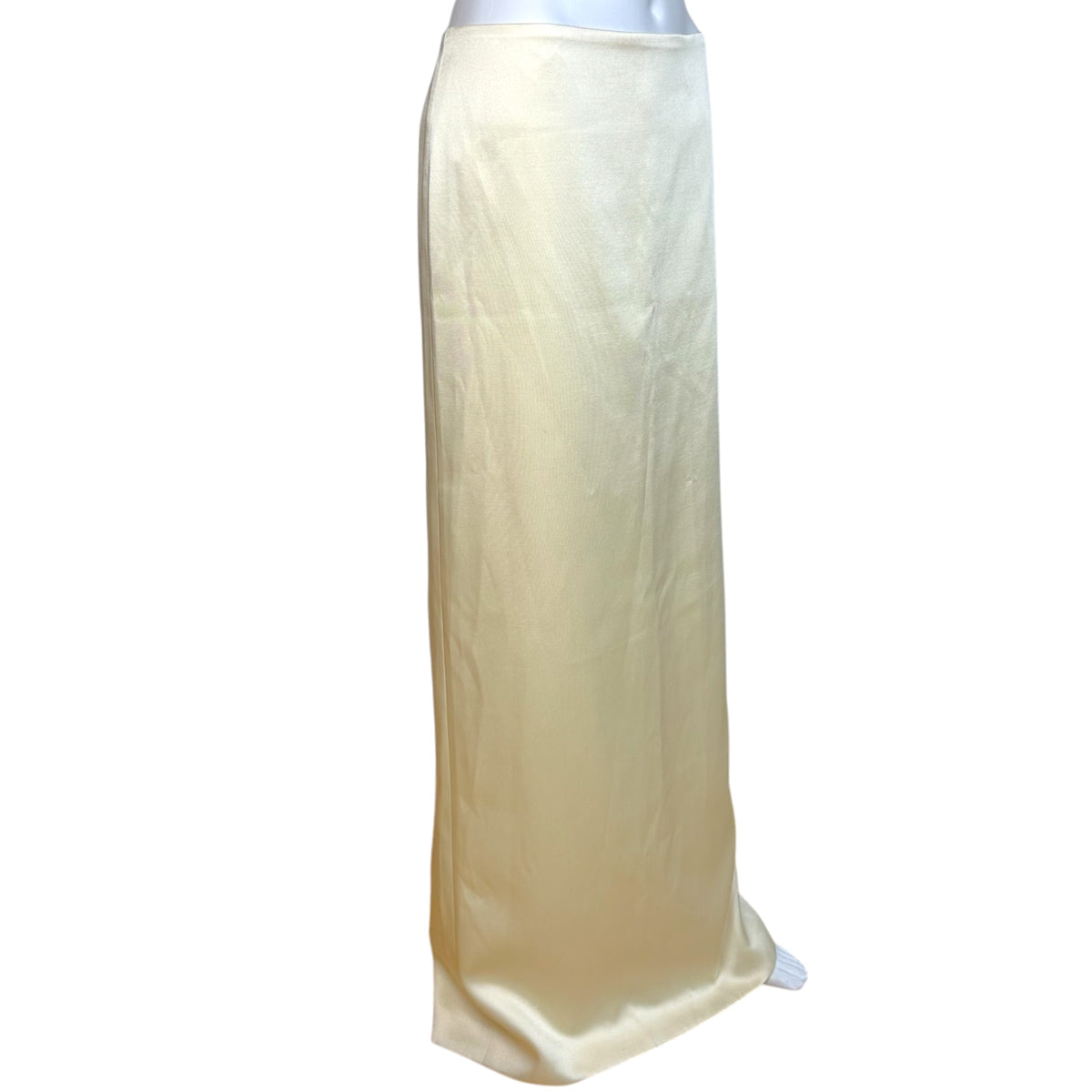 Fanci Club Pale Yellow Satin Maxi Skirt