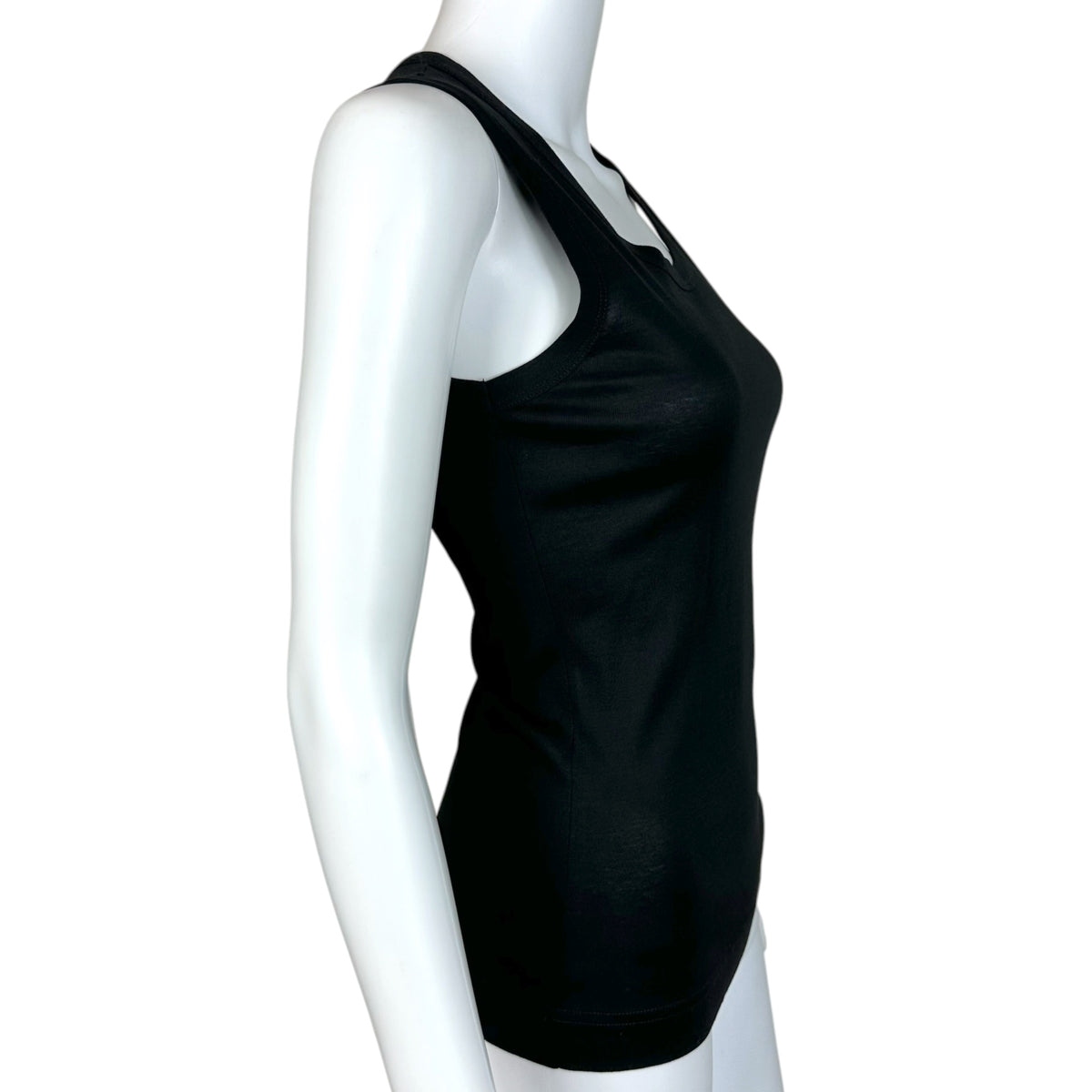 Dolce & Gabbana Black & Gold Logo Toggle Back Tank Top