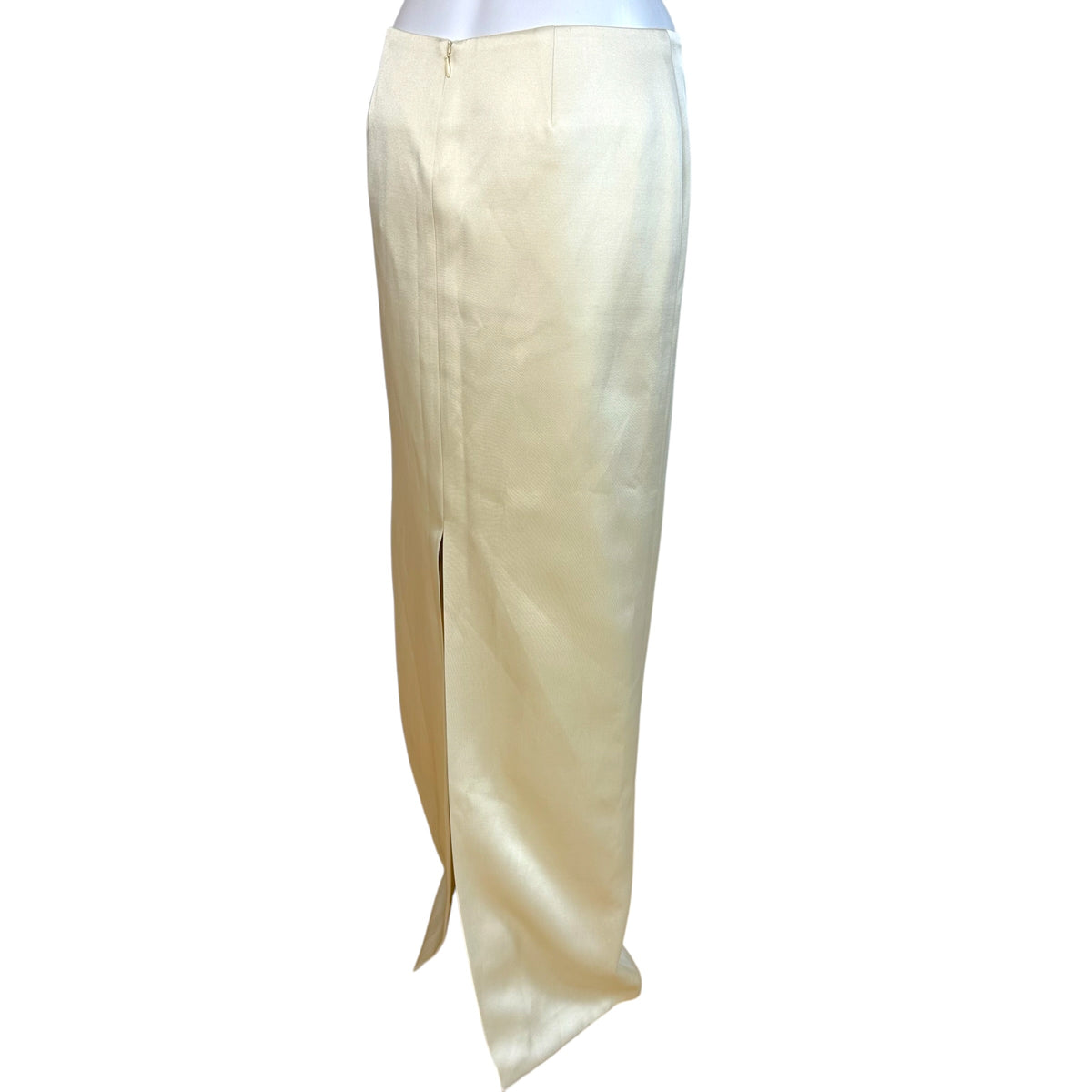 Fanci Club Pale Yellow Satin Maxi Skirt