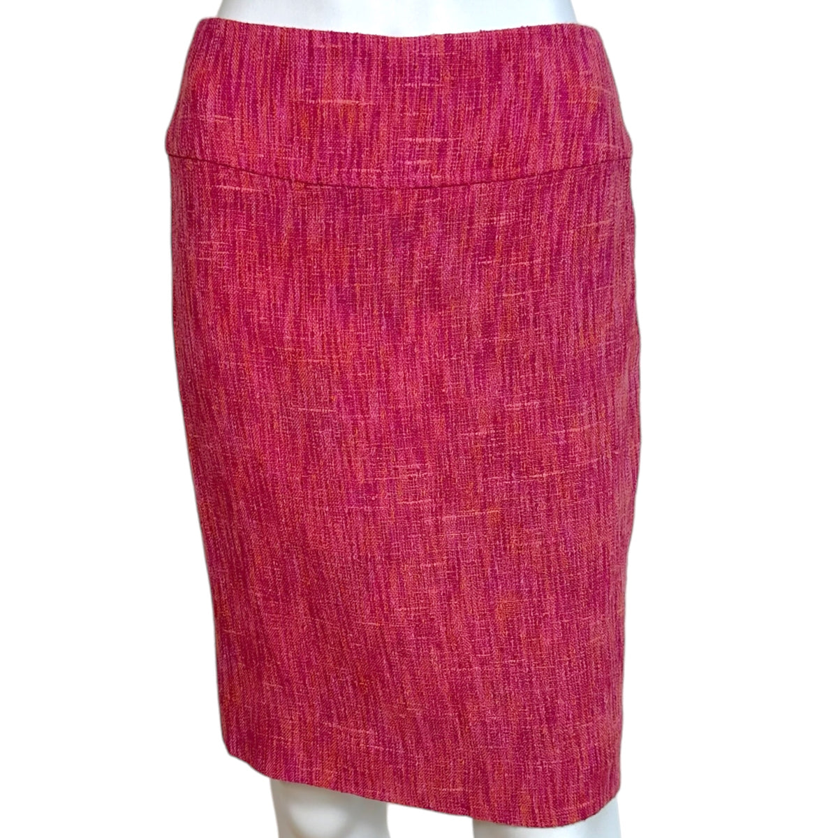 Dolce & Gabbana Pink Orange Tweed Midi Skirt